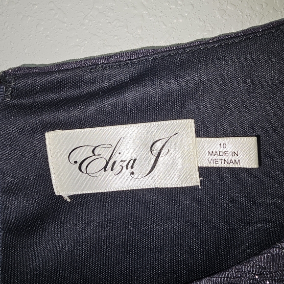 Eliza J Navy Sparkle Stretch Dress Embellished Waist Size 10 - Picture 3 of 15